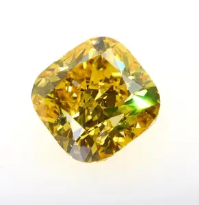 GIGAJEWE 钻石 cvd hpht 黄色抛光钻石实验室种植圆形垫明亮切割人造钻石