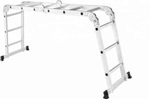 4.75 M/4X4 Nhôm Có Thể Gập Lại Thang Mở Rộng Với Nền Tảng, Bạc - Product Image 3