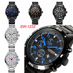 WJ-6154 CURREN 8056 moda maschile in acciaio pregiato importazione orologio da polso calendario tre occhi <span class=keywords><strong>orologi</strong></span> da uomo - Product Image 5