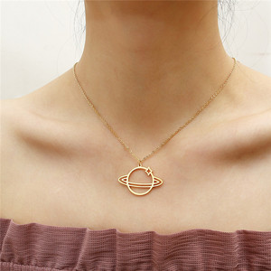 Nuovi Prodotti Semplice Dei Monili In Acciaio Inox Cosmic Planet Ragazza Saturn <span class=keywords><strong>collana</strong></span> Del Pendente - Product Image 2