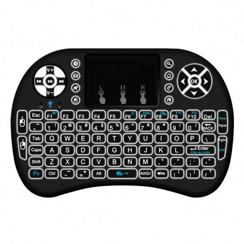 New 2019 Air Mouse 92 Key Mini Portable 2.4ghz English Layout Keyboard Mouse Touchpad Remote Game Controller Wireless Keyboard 