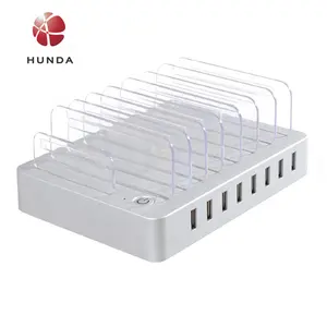 2022 haute qualité charge rapide 50W 8 ports USB chargeur chargeur de bureau station d'accueil Station de charge pour téléphone et ordinateur portable