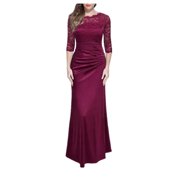 Women's Long Formal Prom Evening Cocktail Bridesmaids Gowns Party Lace Dresses