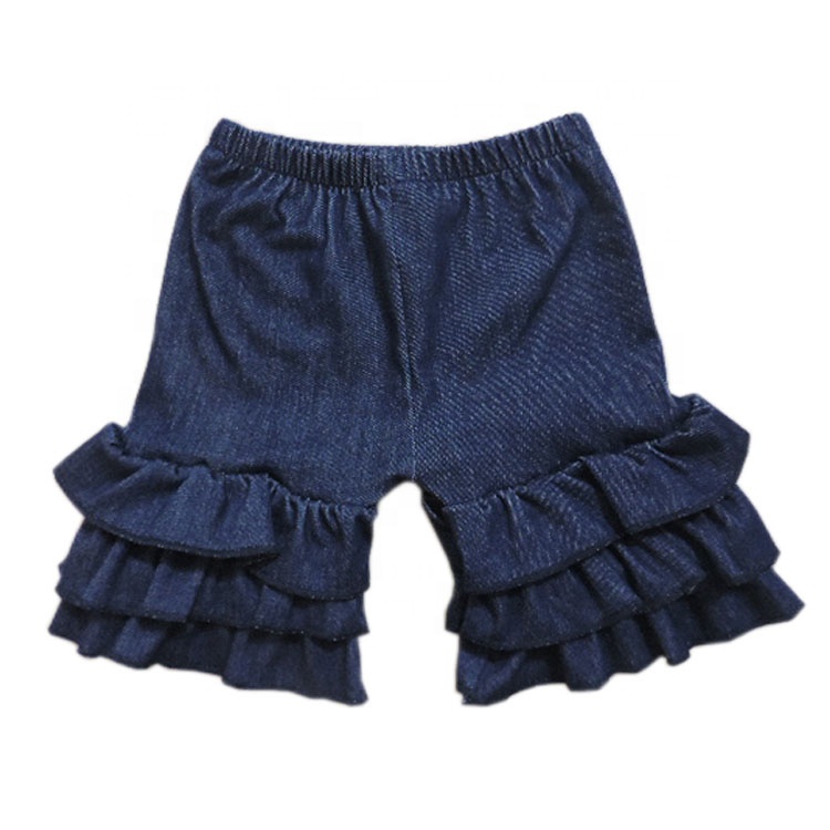 Джинсовые шорты с оборками для девочек Boutique, детская одежда, джинсовые шорты, летние шорты для маленьких девочек