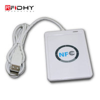 Caliente vender 13,56 MHz NFC lector de tarjeta de Chip, escritor con interfaz USB y Software libre para la tarjeta IC Copiadora