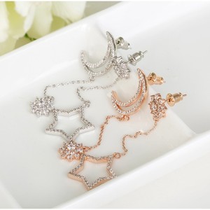 Teemi al por mayor de cobre amarillo de la joyería mujeres Pendientes baratos más nuevos Único del Zircon Elemento <span class=keywords><strong>Luna</strong></span> y estrel - Product Image 4