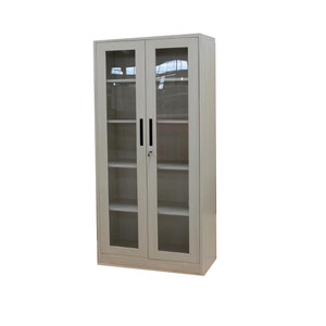 Meubles de bureau 2 porte en verre armoire porte coulissante classeur en métal avec étagère et Tiroirs - Product Image 1