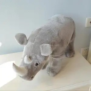 무료 샘플 봉제 동물 장난감 아이들을위한 맞춤형 봉제 인형 인형 회색 코뿔소 부드러운 무소 코뿔소 장난감