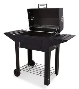 Ghisa barbecue del carbone <span class=keywords><strong>di</strong></span> legna barbecue con regolazione fuoco griglia& trolly carrello per esterna attrezzature da cucina - Product Image 4