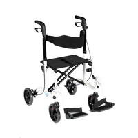 Ventes chaudes, déambulateur pliable léger en aluminium européen et chaise de transport pour adultes