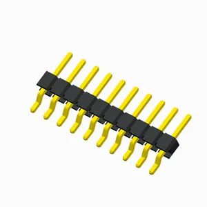 Conector pcb 2.0*2.0mm, linha única, conector horizontal de cabeçote de pino smt