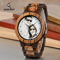 Montre en bois et bambou à quartz, personnalisable avec logo, édition limitée, tendance, impression UV, haute qualité