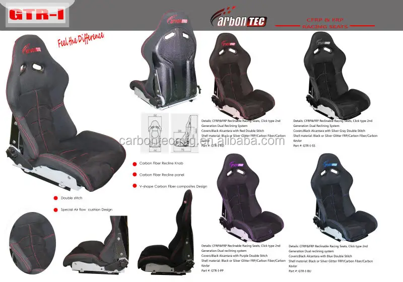 Koolstofvezel CFRP & FRP Verstelbare Racing Seats klassieke ontwerp