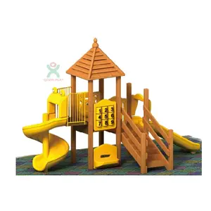 Outdoor cool wooden playgrounds(QX-074B)/wooden play sets/childrens wooden swing sets