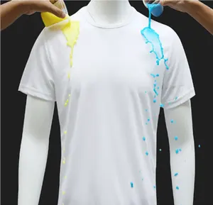 custom Hydrophobic Mens' Nano Waterproof Stain Proof T-Shirt Quick Dry Breathable Short Sleeve t shirt man