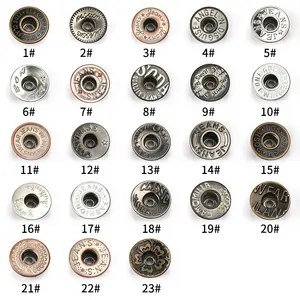 17mm סגסוגת ג 'ינס כפתור ופליז ג' ינס כפתור