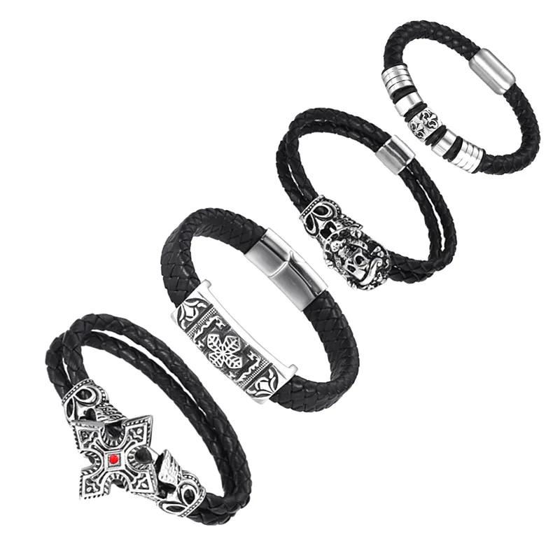 bracelet-21 xuping fashion trendy cheap leather men bracelet, 2019 Jewelry Stainless Steel bracelet men