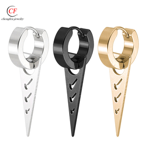 <span class=keywords><strong>Orecchini</strong></span> a Cerchio Triangolari Afro in Acciaio Inossidabile Magnetico Oro Argento Nero Nuovi Gioielli Dorati per <span class=keywords><strong>Uomo</strong></span> - Product Image 3