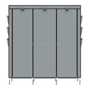 Huge Size With Side Pockets Non-woven Fabric <strong>Portable</strong> <strong>Wardrobe</strong> - Product Image 4