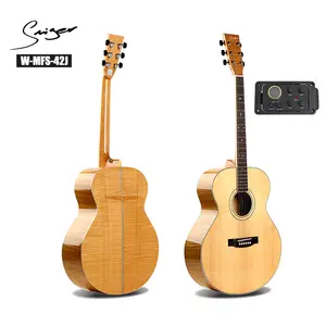 Instrumen Profesional Sejati 42 Inci Solid Sitka Spruce Gitar Akustik JUMBO