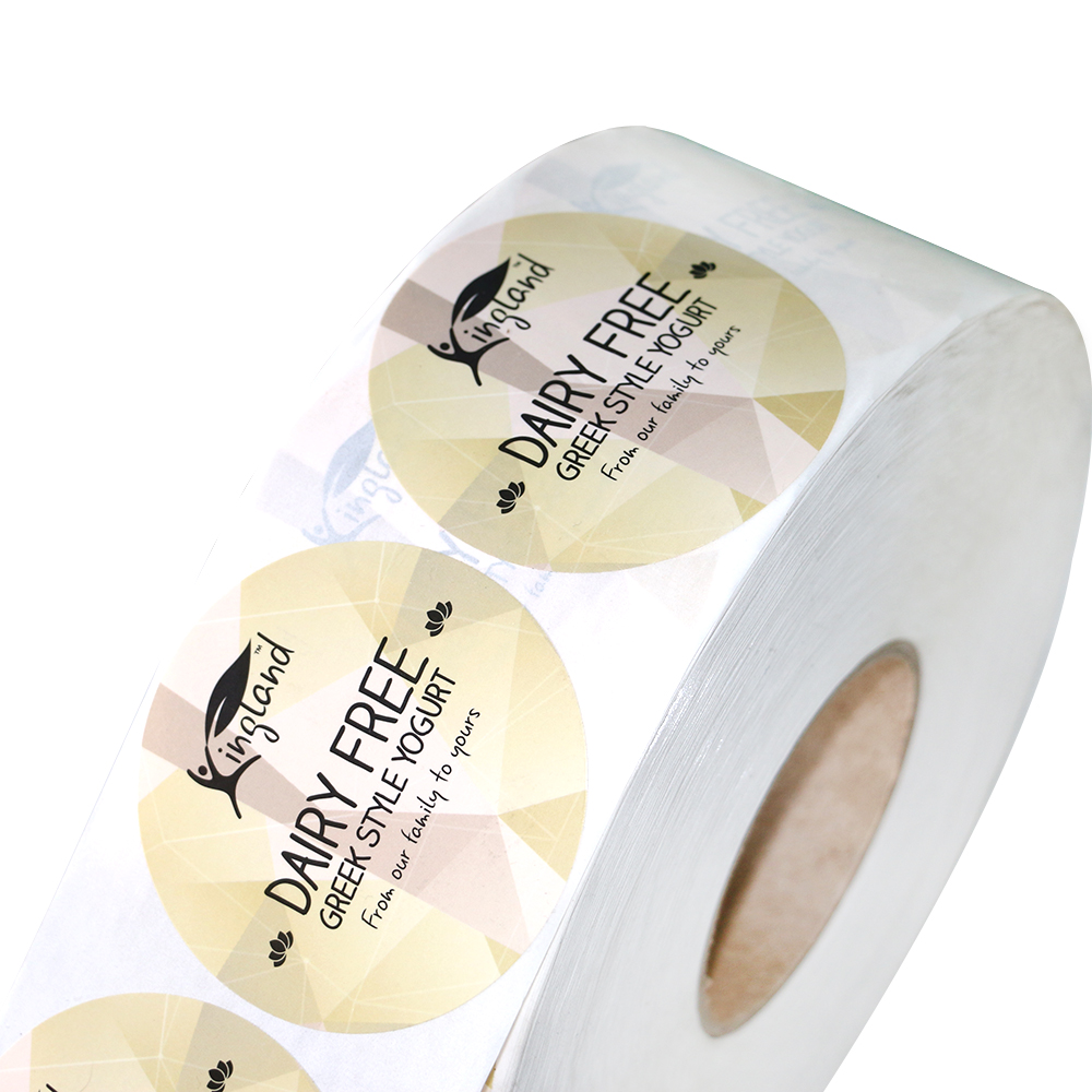 Customized Waterproof Self Adhesive Sticker Printing Paper Roll Logo Packaging Vinyl Label Packaging Label for Custom Sticker