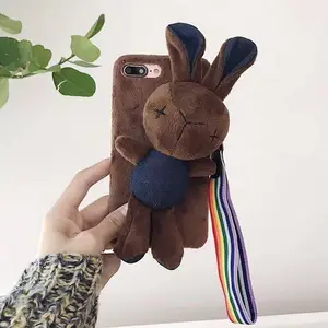 Menawan Boneka Kelinci dan Tupai Berbulu Case Ponsel Cover untuk iPhone 7