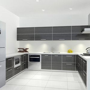 Customized Contemporary White and <strong>Grey</strong> U Shape Kitchen <strong>Cupboard</strong> Design - Product Image 1