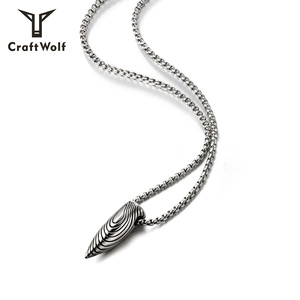Craft Wolf Chain <strong>Black</strong> Steel Bullet Personalised <strong>Necklace</strong> for Cool Young <strong>Mens</strong> Women - Product Image 4