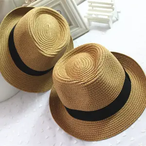 กระดาษคุณภาพสูงฟาง Fedora หมวกนักเลง Trilby ฤดูร้อน Holiday Beach หมวก Sun Sombreros