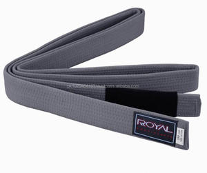 Ceintures de Jiu-Jitsu Brésilien ROYAL 100% coton, haute qualité, gris uni, tissage avec patch personnalisé, vêtements d'arts martiaux sur mesure - Product Image 1