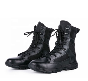 <span class=keywords><strong>Bottes</strong></span> tactiques super légères pour l'entraînement de randonnée en plein air Semelle extérieure en caoutchouc à fermeture éclair en <span class=keywords><strong>cuir</strong></span> <span class=keywords><strong>noir</strong></span> pour les saisons d'été et d'hiver - Product Image 6