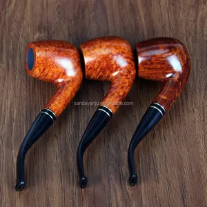 Sanda Import Briar Pipe Tobacco Pipe Classic Fighting Hand Curved Pipe Tobacco Burned Guarantee To Pay Compensations SD-508