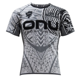 Kaus Rugby Desain Khusus Cepat Kering Kustom Pencetakan Transfer Panas Populer - Product Image 1
