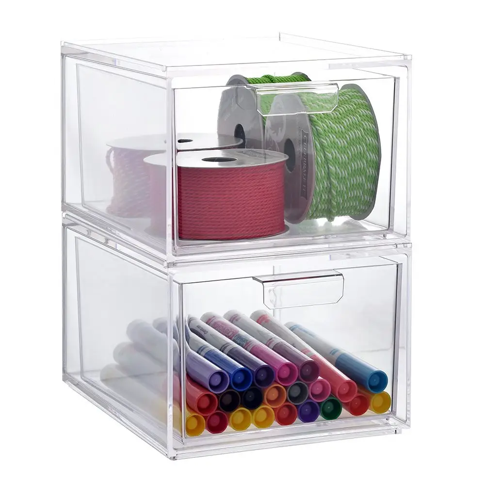 Custom Stackable Home Office Drawers Cabinet Organizers Clear Acrylic Coffee Pod Storage Box Tea Bag Organizer Drawer