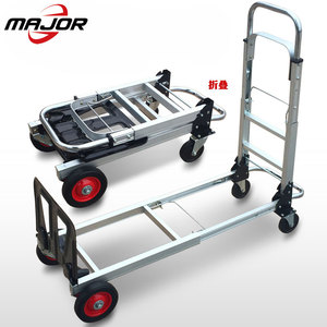 Multifonctionnel en aluminium à plat camion chariot à bagages 4 roues en caoutchouc robuste outil de transport chariot pliant - Product Image 5