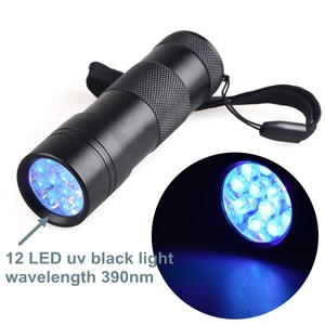 390nm-395nm UV Ultra Violet 12 UV LED Linterna Antorcha <span class=keywords><strong>de</strong></span> Luz Detector <span class=keywords><strong>de</strong></span> Orina Al Aire Libre - Product Image 3