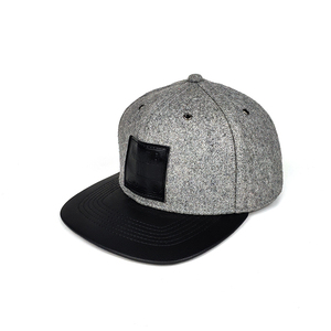 Siêu Vương Miện Tùy Chỉnh Mùa Đông Mũ Màu Đen Da Mũ Snapback Mũ Đầu Lớn Unisex Lông Cừu 6-Bảng Điều Chỉnh 3D Thêu - Product Image 1