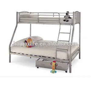 Простая дизайнерская мебель для спальни, прочная металлическая трехъярусная кровать для взрослых с хранилищем и ящиками