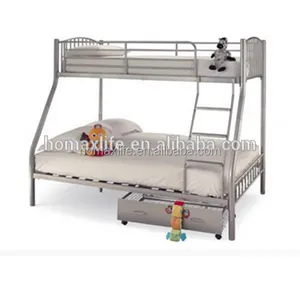 Einfache design schlafzimmer möbel starke metall triple etagen bett für erwachsene mit lagerung und schubladen