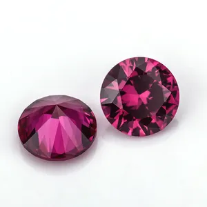 Wuzhou Man-Made Gemstone 5# Color Corundum 5MM Round Shape Ruby Diamond