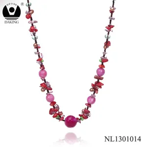 New Fashion Pearl and Coral Jewelry Gemstone Agate Bead Necklace