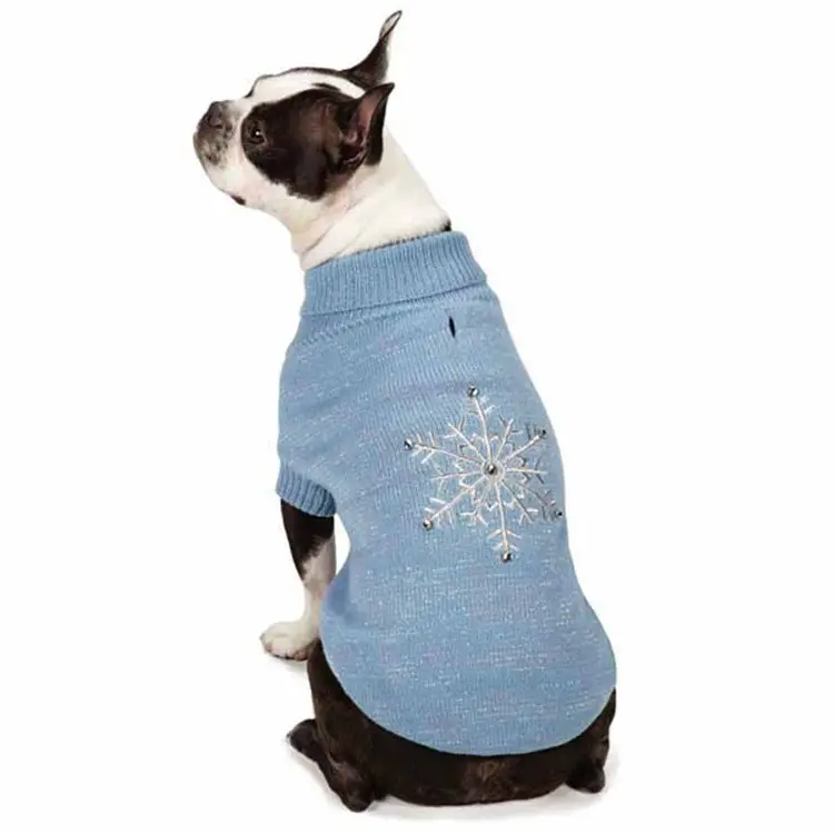 Paleo Knitted Pet Clothing Custom Embroidery Snowflake Dog Cat Jumpers Pet Warm Clothes Colorful Dog Christmas Sweaters