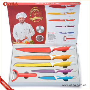 <span class=keywords><strong>Set</strong></span> di <span class=keywords><strong>Coltelli</strong></span> da Cucina QANA di Qualità Svizzera con Rivestimento Antiaderente in Ceramica, Coltello per Formaggio e Bistecca in Stile Damasco - Product Image 2