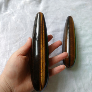 Naturale di quarzo giallo yoni bacchette pietra occhio di <span class=keywords><strong>tigre</strong></span> sexy dildo di cristallo del pene per la masturbazione - Product Image 4