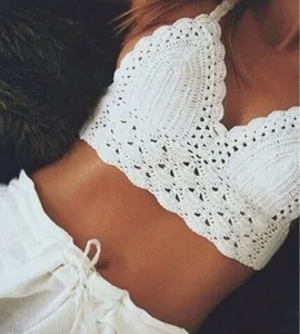 EY0195B diseño personalizado halter sexy crochet blanco tops venta al por mayor de encaje