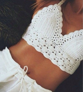 <span class=keywords><strong>Top</strong></span> Corto de Encaje <span class=keywords><strong>Blanco</strong></span> Sexy con Diseño Personalizado EY0195B, <span class=keywords><strong>Top</strong></span> Corto de Crochet al por Mayor - Product Image 1