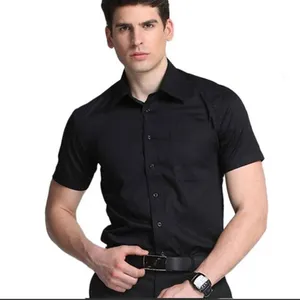 Männer Hohe Qualität Atmungsaktive Baumwolle/Polyester Kurzarm Twill Business Casual Shirts Mit Einer Tasche