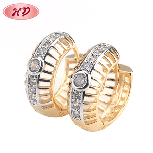 تصاميم أقراط ذهبية مطلية بالبلاتين، أقراط زركونيا صغيرة أنيقة للفتيات - Product Image 4