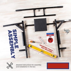 Wellshow Équipement de sport et de fitness 3 en 1 : Barre de traction murale horizontale pliable, stations de <span class=keywords><strong>dips</strong></span> et tour de musculation - Product Image 4