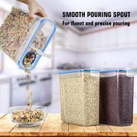 Boîtes de rangement de céréales PP 4L, capacité de 2 l, accessoires, supports de bacs
